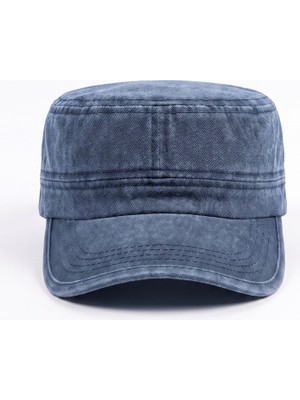 Mollycrush Premium Eskitme Castro Şapka - Lacivert Unisex Rahat Kalıp Vintage Kep Model