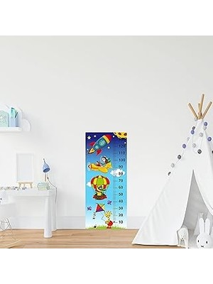 Nacario Çocuk Odası Bebek Odası Boy Ölçer Boy Cetveli Sticker Gökyüzü