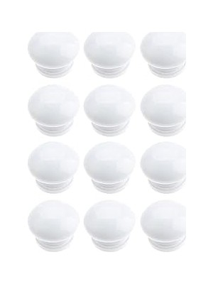 Nacario Xspring Dolap Kulpu, 12 Adet Çekmece Kulpu, Komodin Kulpları, Yuvarlak Ahşap Dolap Kulpları, Çekmece Kolları Için 4×22MM Vidalı, Beyaz Renkli Dekoratif Mobilya Aksesuarı