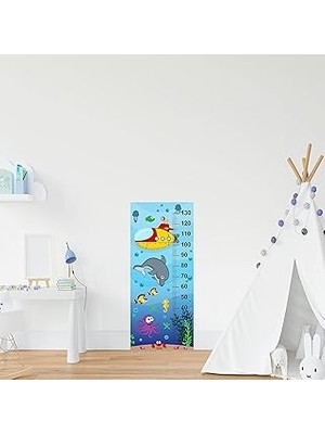Nacario Çocuk Odası Bebek Odası Boy Ölçer Boy Cetveli Sticker Su Altı
