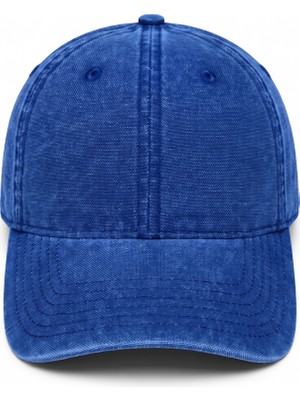 Mollycrush Premium Mavi Eskitme Kanvas Beyzbol Şapkası - Unisex Siperlikli Vintage Spor Kep