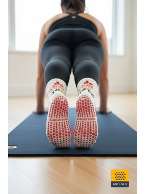 Dore Kadın Yeni Sezon Yoga Sports Trend Model Pilates ve Yoga Kaydırmaz Tabanlı Çorap 1 Çift Kırmızı 36 - 42