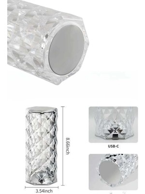 Epilons Yeni Nesil Modern Kristal Masa Ve Gece Lambası Dokunmatik Renk Değiştirebilen