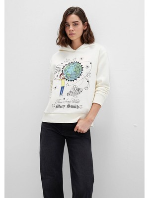 Mavi Rick And Morty Baskılı Ekru Sweatshirt 1S10468-80194