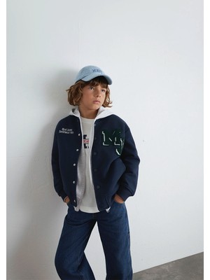 Mavi MJ Logo Patchli Lacivert Bomber Ceket 6S10121-82318