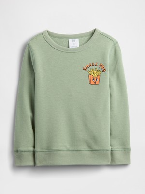 Gap Erkek Bebek Yeşil Bisiklet Yaka Sweatshirt