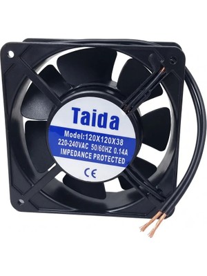 Taida 120X120X38 Metal Kasa Fan 220V Güçlü Soğutma Özelliği ile Sessiz Çalışma Sunar