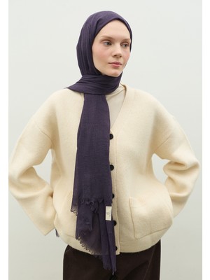 Fresh Scarfs Kaşmir Dokulu Şal Patlıcan Moru