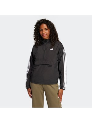 Adidas Essentials 3 Striped Lifestyle Kadın Siyah Rüzgarlık Ceket
