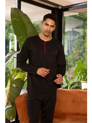 Luord - Store Erkek 9250 Erkek   Midi Yaka Pijama Takımı