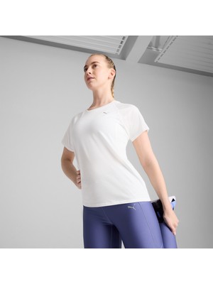 Puma Run Velocity Tri-Blend Kadın Beyaz Koşu T-Shirt