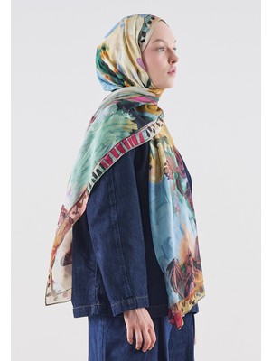 Fresh Scarfs Playful Palette Desen Rami Viskon Şal Menekşe