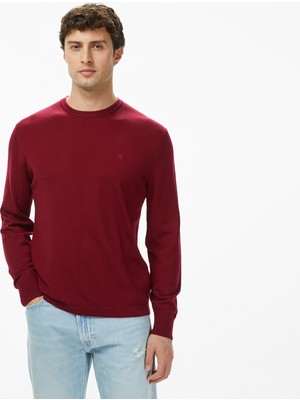 Calvin Klein Merino Crew Erkek Kırmızı Triko