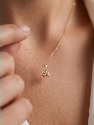 Topaloğlu 14 Ayar Altın Lotus Çiçeği Kolye