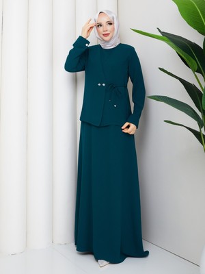 Krep Yandan Bağlamalı Elbise