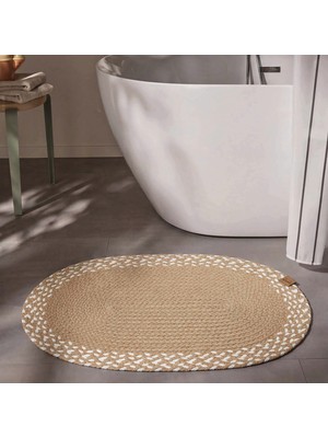 Cool Halı Glenn Oval Banyo Paspası Bohem El Dokuma Örgü Klozet Önü Lavabo Önü Duş Önü Kapı Önü Balkon Paspası