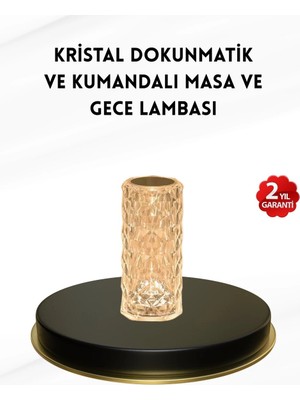 Herşey Trend Kristal Tasarımlı Rgb LED Gece Lambası – Kumandalı, Renk Değiştiren Dekoratif Işık