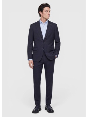 Ramsey Lacivert Mikro Modern Fit Yün Karışımlı Takım Elbise