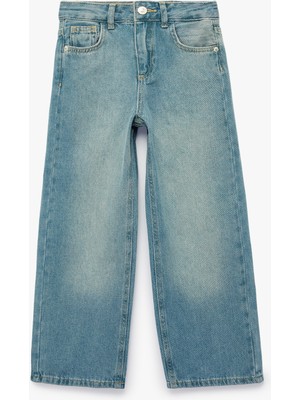 Koton Pamuklu Cepli Loose Fit Geniş Paça Denim Pantolon