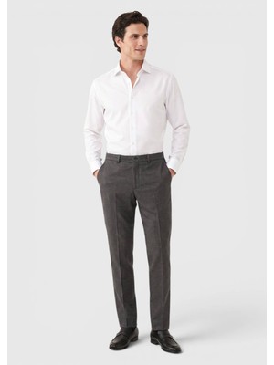 Ramsey Kahverengi Desenli Dokuma Regular Fit Casual Pantolon
