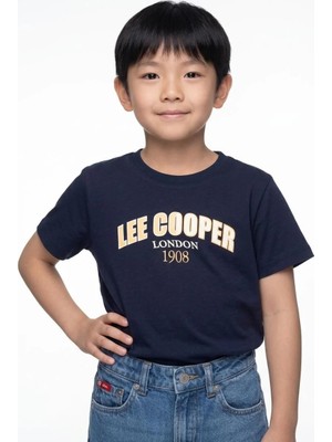 Lee Cooper Fuss Erkek Çocuk Baskılı Bisiklet Yaka T-Shirt Mavi
