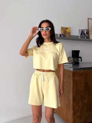 Ola Oversize Tişört ve Şort Takım | Günlük Spor Ikili Yazlık Takım