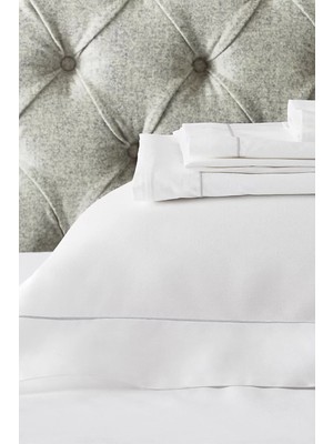 The White Company Tek Sıra Kordonlu Pamuklu Düz Çarşaf 2'li Set