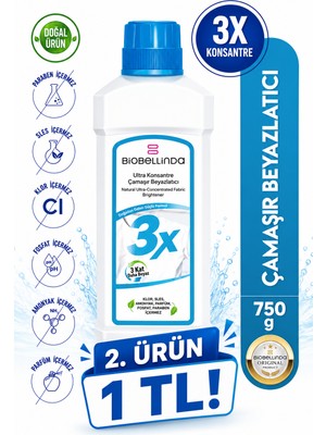 BioBellinda 3X Doğal Ultra Konsantre Çamaşır Beyazlatıcı 750 gr