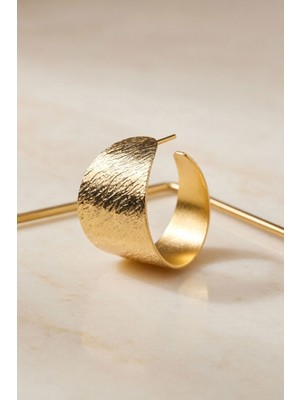 Bacc Gold Dövme Dokulu Geniş Küpe
