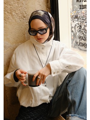 Fresh Scarfs Pure Abstract Desen Rami Şal Siyah