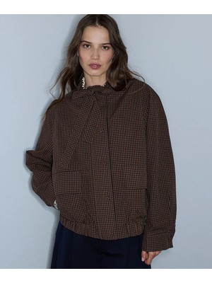 İpekyol Ekose desen bomber mont IW6260012386074