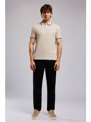 Lee Cooper BRAT Erkek Regular Fit Basic Polo Yaka T-Shirt Beyaz