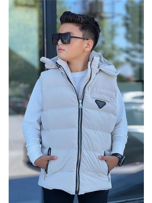 Pina Kids Erkek Çocuk Çıtçıt Kapüşonlu Nova Kumaş Şişme Yelek YLK3026