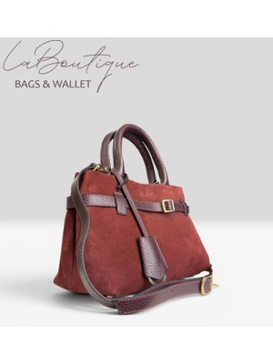 La Boutique D-2750 Hakiki Deri Süet Bordo