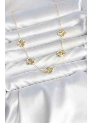 Luord - Store Mey Ithalat® Gold Renk Yonca Model Vıp Seri Kadın Kolye