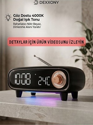 Orvessa Çok Fonksiyonlu Retro Masa Saati ve Bluetooth Hoparlör ile Gününüzü Aydınla