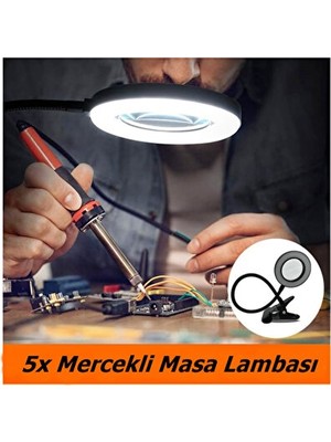 Vaelmont Çalışma ve Okuma Için Çok Fonksiyonlu Büyüteçli LED Masa Lambası Masa ve Gece Lambası