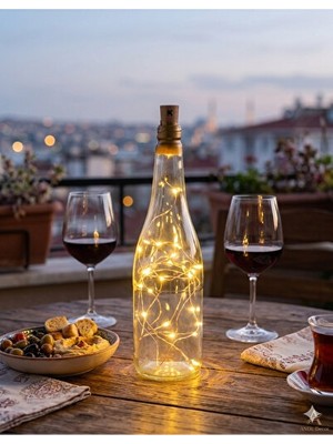 Orvessa LED Işıklı Dekoratif Şişe 3 Metre Let Işık Masa ve Gece Lambası