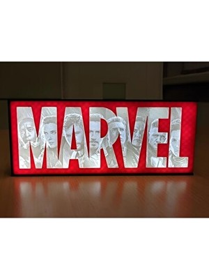 Orvessa Ledli Marvel Tasarımlı Işık Kutusu ile Eğlenceli Dekorasyon Masa ve Gece Lambası