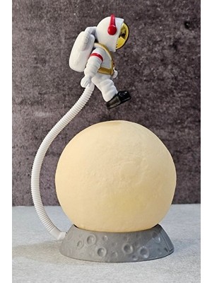 Orvessa 3D Ay Üzerinde Astronot LED Gece Lambası ile Çocuk Odası Dekoru Masa ve Gece Lambası