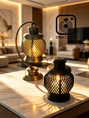 Orvessa Modern Siyah Fener Dekoratif Aydınlatma Seti ile Şık Ortamlar Masa ve Gece Lambası