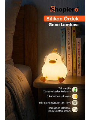 Normadia Vaelmont Sevimli Silikon Ördek Gece Lambası ile Yumuşak Işık Deneyimi Masa ve Gece Lambası