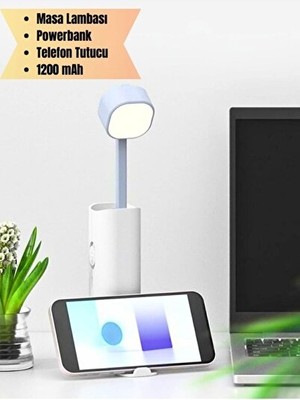 PremiumPort Orvessa Şarjlı Kademeli Parlaklık Masa Lambası ve Powerbank Masa ve Gece Lambası