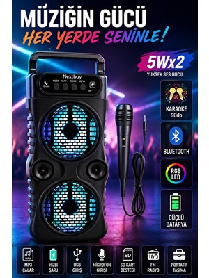 Vaelmont Ledli Kablosuz Bluetooth Hoparlör, Parti ve Günlük Kullanım Için Güçlü Ses