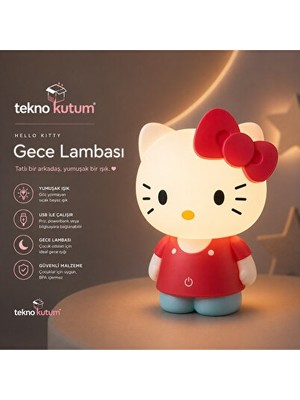 Orvessa Çocuklar Için Çok Kademe LED Işıklı Hello Kitty Masa Lambası Masa ve Gece Lambası