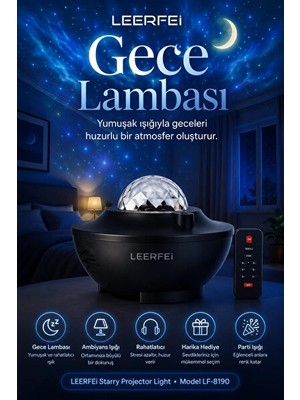 Orvessa Kumandalı Galaksi Yıldız Projektör ve Gece Lambası Masa ve Gece Lambası