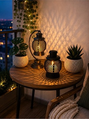 Orvessa Dekoratif Çok Amaçlı Lamba, Balkon ve Salon Için Şık Tasarım Masa ve Gece Lambası