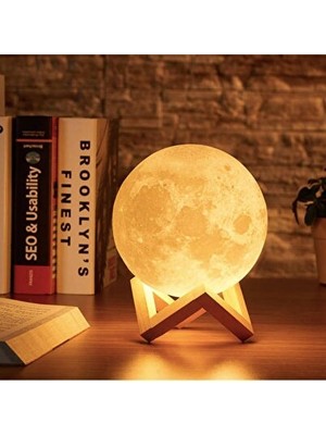 UltraNova Vaelmont 3D Ay Gece Lambası ile Romantik ve Dekoratif Atmosfer Masa ve Gece Lambası