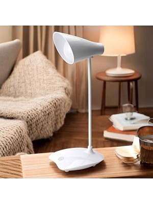 Orvessa USB Şarjlı Çok Modlu Oynar Başlıklı Masa Lambası Masa ve Gece Lambası