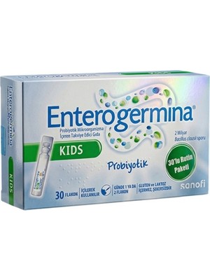 Enterogermina Kids 30 Flakon 2 Milyar Bacillus Clausii Sporu İçeren Probiyotik 2-10 Yaş Arası Çocuklar İçin